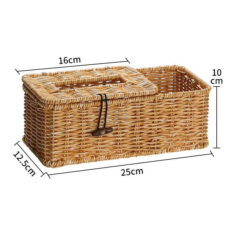 Handgemachte Rattan-Aufbewahrungsbox mit Deckel Brehn