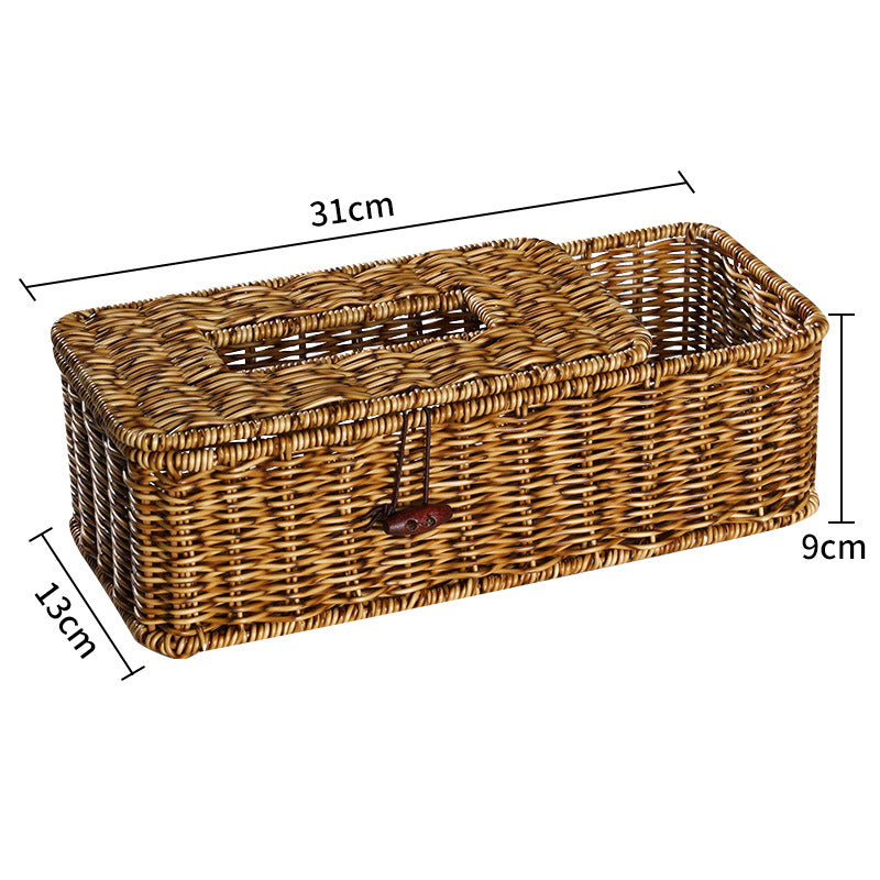 Handgemachte Rattan-Aufbewahrungsbox mit Deckel Brehn