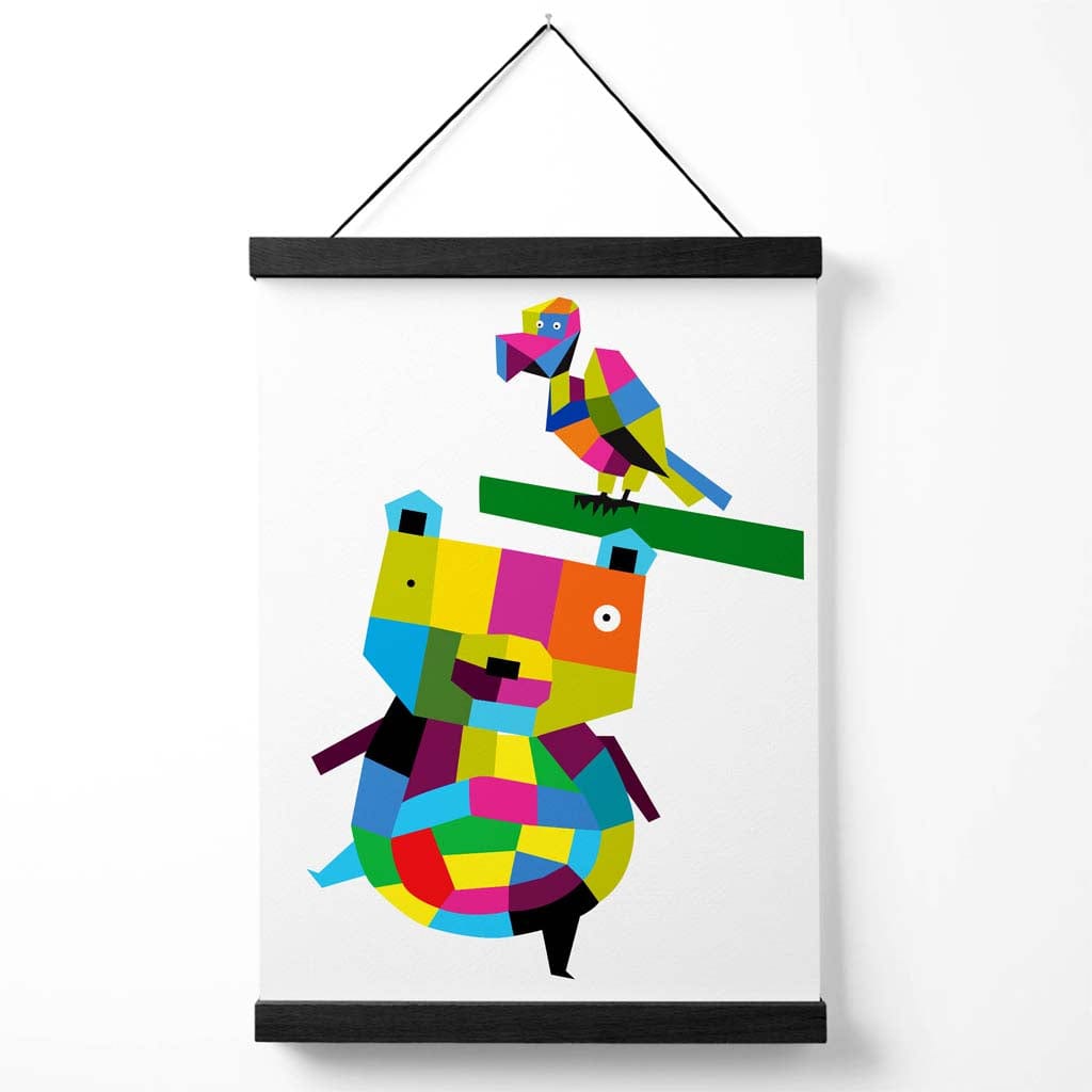 Bär Helle Geometrisches Tierposter mit Aufhänger