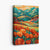 Farbenfrohe Landschaft mit roten Blumen, abstraktes Gemälde, Leinwanddruck