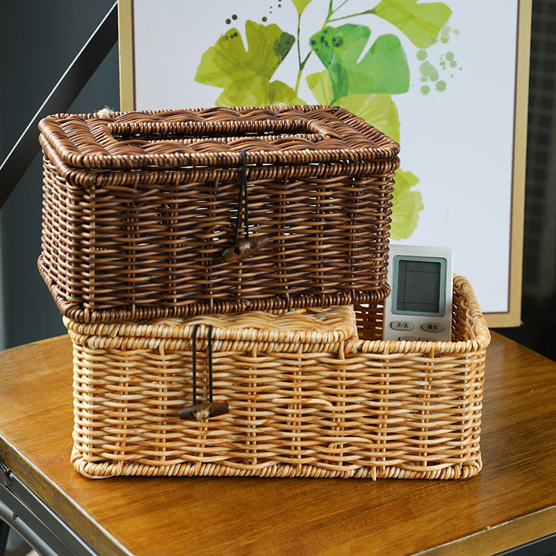 Handgemachte Rattan-Aufbewahrungsbox mit Deckel Brehn