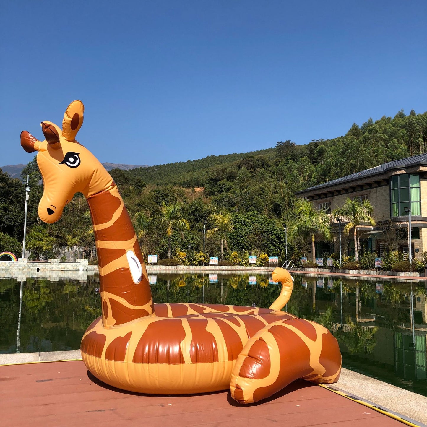 Unisex Aufblasbarer Giraffen-Schwimmtier Brehn
