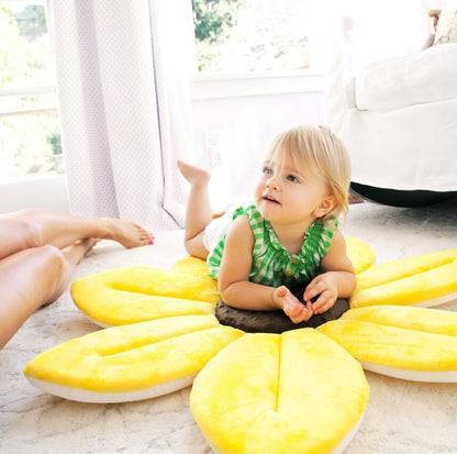 Plüsch-Blütenblatt Baby-Spielmatte für Bauchzeit und Kinderzimmer Fußkissen