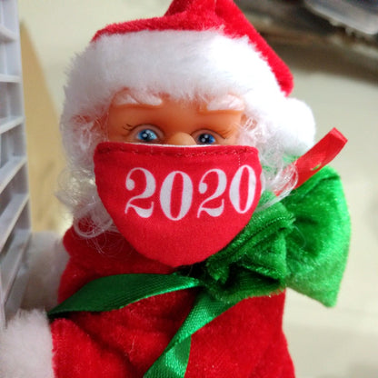 Dekorative Weihnachtsmann Dekofigur mit Leiter