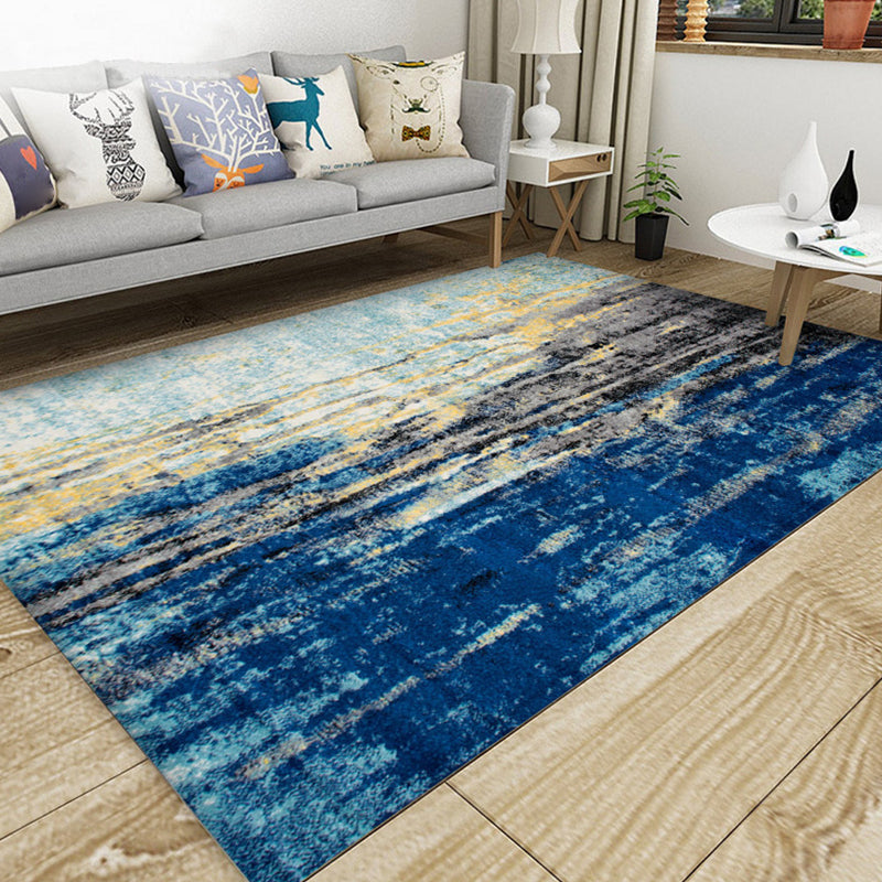 Industrieller Stil Wohnzimmer Teppich Bunt Expressionismus Teppich Synthetisch Rutschfest Tierfreundlich Maschinenwaschbarer Teppich