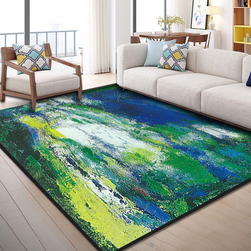 Industrieller Stil Wohnzimmer Teppich Bunt Expressionismus Teppich Synthetisch Rutschfest Tierfreundlich Maschinenwaschbarer Teppich