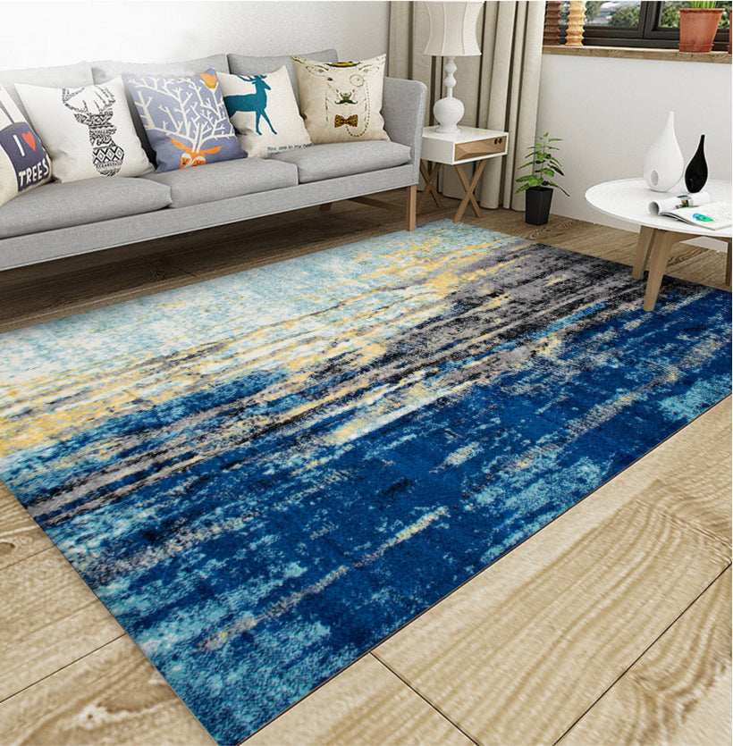Industrieller Stil Wohnzimmer Teppich Bunt Expressionismus Teppich Synthetisch Rutschfest Tierfreundlich Maschinenwaschbarer Teppich