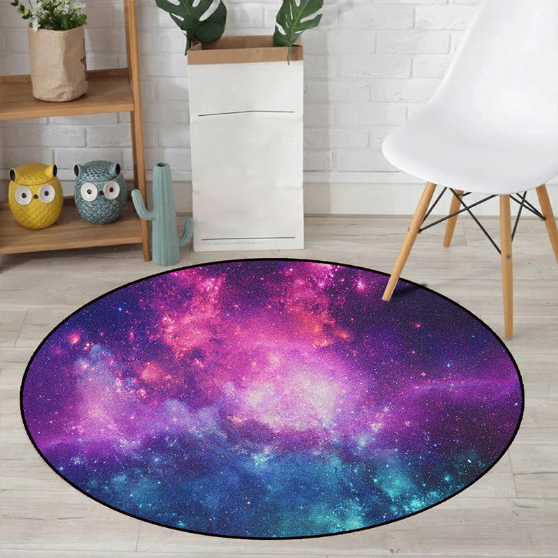 Realistischer Multicolor-Kosmos-Druckteppich Polyester Moderner Teppich Haustierfreundlich Rutschfest Maschinenwaschbar Teppich für das Kinderzimmer