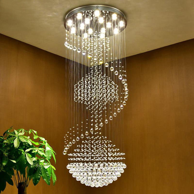 Kristall Spiral Funkelnder Kronleuchter