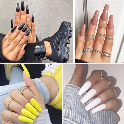 Glänzendes Langes Coffin Press-On Nails Set