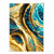 Abstrakter Kunstdruck: Wellen in Blau-Gold-Effekt