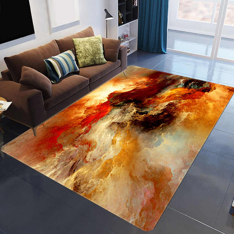 Großartiger 3D Abendwolken Teppich Mehrfarbig Moderner Teppich Synthetisch Waschbar Fleckenresistent Rutschfester Rücken Teppich für das Wohnzimmer