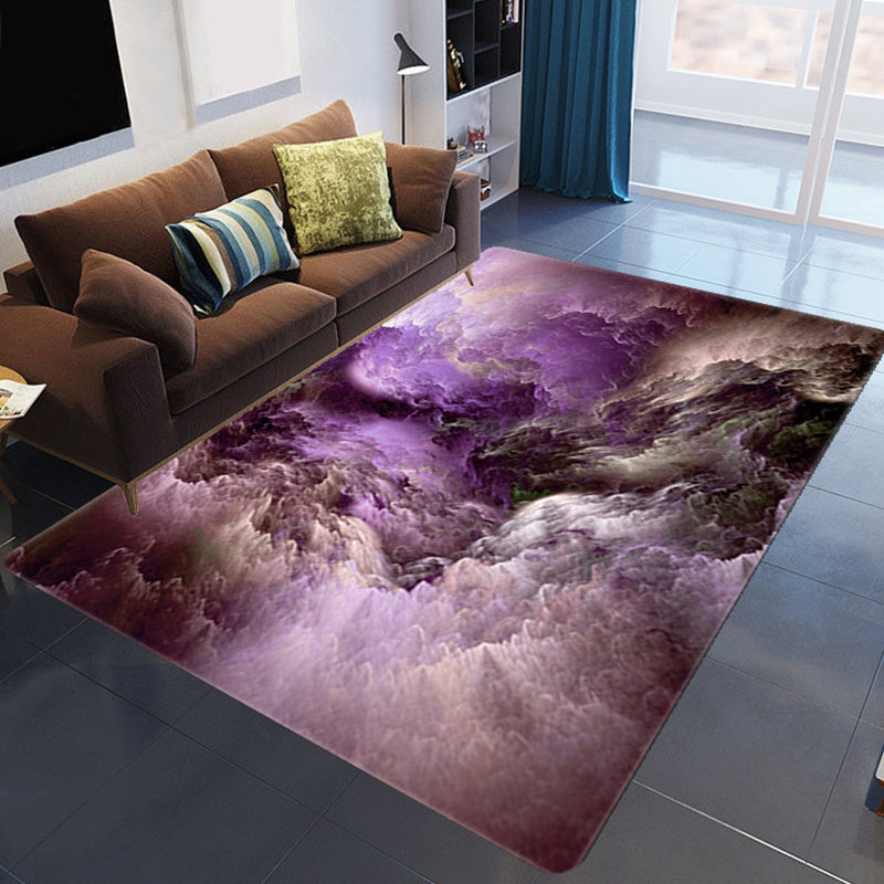 Großartiger 3D Abendwolken Teppich Mehrfarbig Moderner Teppich Synthetisch Waschbar Fleckenresistent Rutschfester Rücken Teppich für das Wohnzimmer