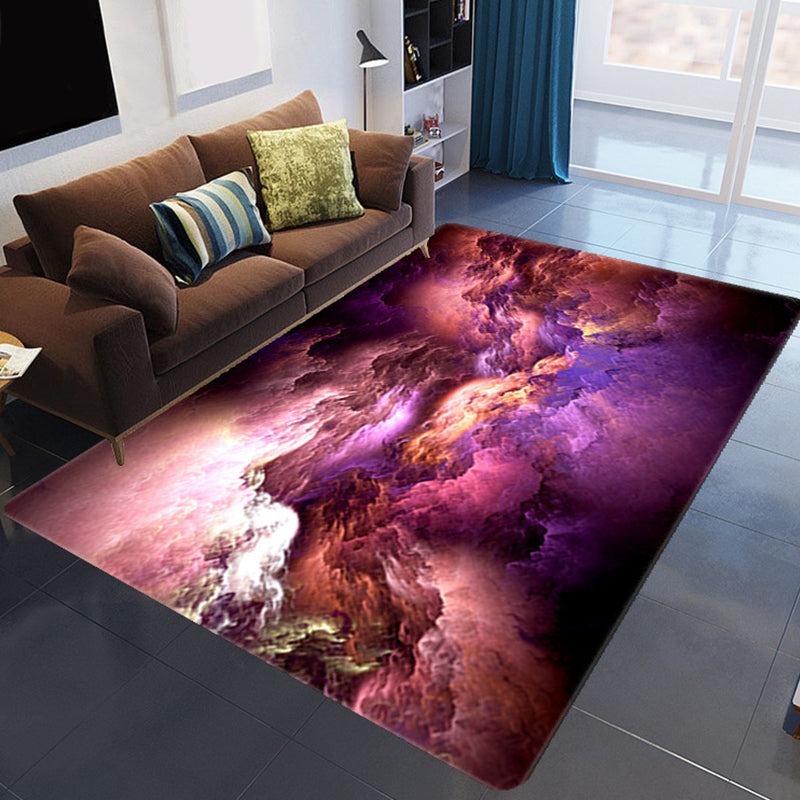 Großartiger 3D Abendwolken Teppich Mehrfarbig Moderner Teppich Synthetisch Waschbar Fleckenresistent Rutschfester Rücken Teppich für das Wohnzimmer