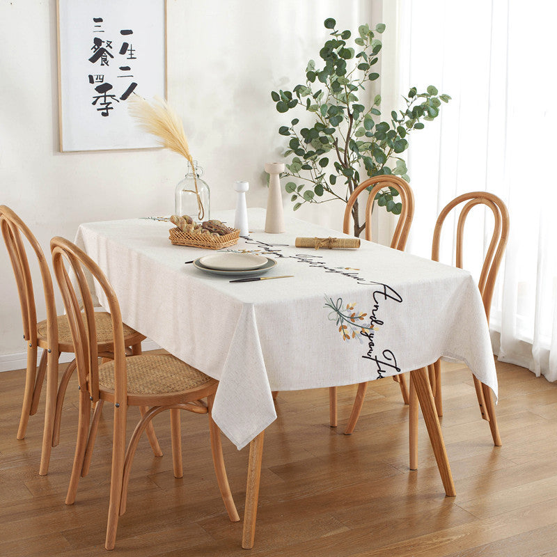 Bestickte Schrift Tischdecke