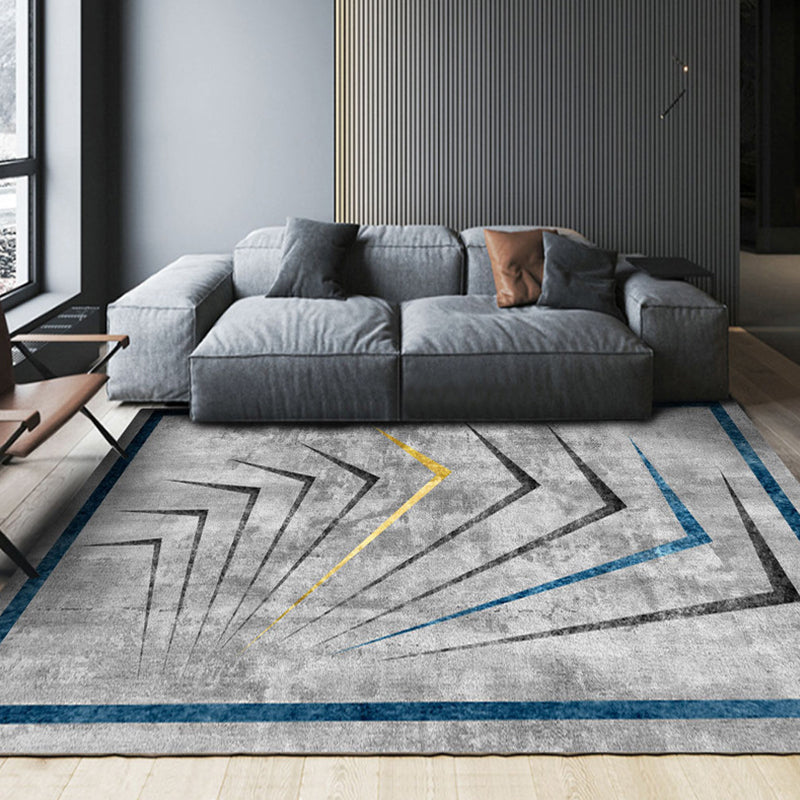 Brehn | Einfache geometrische Druckteppich Mehrfarbiger moderner Bereichsteppich Polypropylen rutschfeste Rückseite fleckenresistenter waschbarer Teppich für Zuhause
