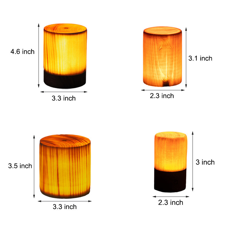 Drahtlose LED-Tischlampe mit Touch-Steuerung | Wiederaufladbarer Akku | Holzmaserung Design | Einstellbare Helligkeit | Brehn