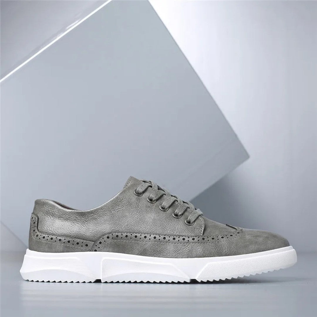 Leder Brogue Sneaker mit Gummisohle