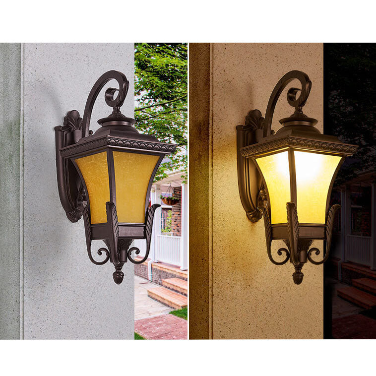 Europäischer Stil Retro Aluminium Wasserdicht Außen 1-Licht Wandlampe | Brehn