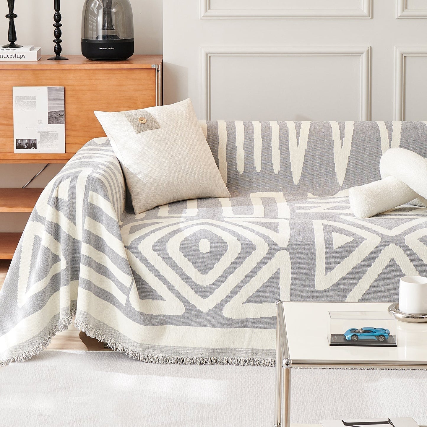 Geometrischer Boho-Stil Sofaüberzug - Modern, Stilvoll & Strapazierfähig Sofa Schutz | Brehn
