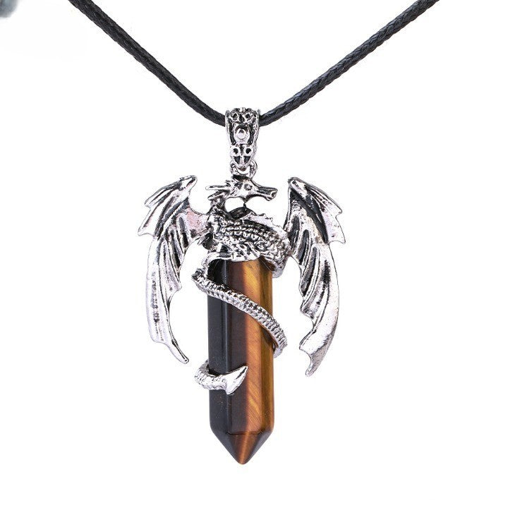 Brehn | Bohemian Stil Natürlicher Mystischer Edelstein Drachenanhänger