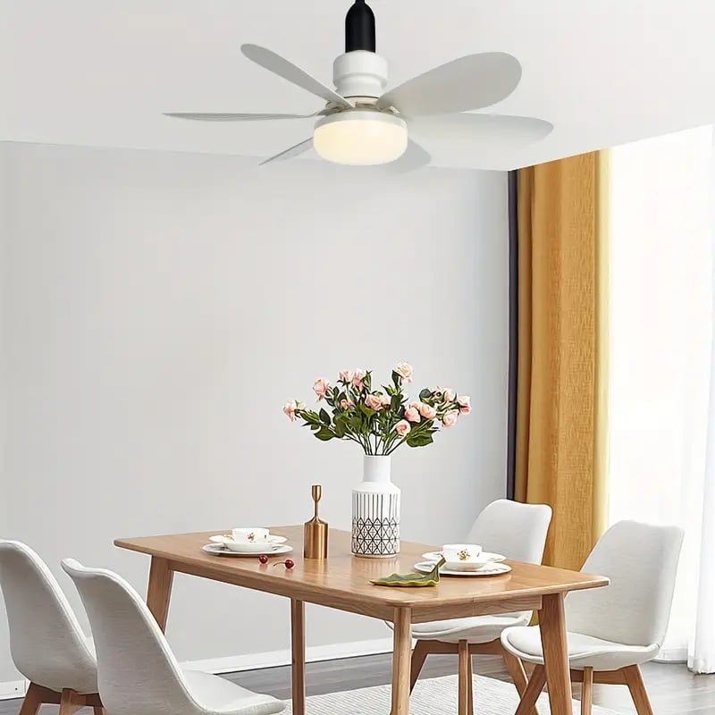 Brehn | LuxeBreeze Tragbarer Deckenventilator & Licht | Elegante 2-in-1-Lösung mit Fernbedienung für Komfort und Stil