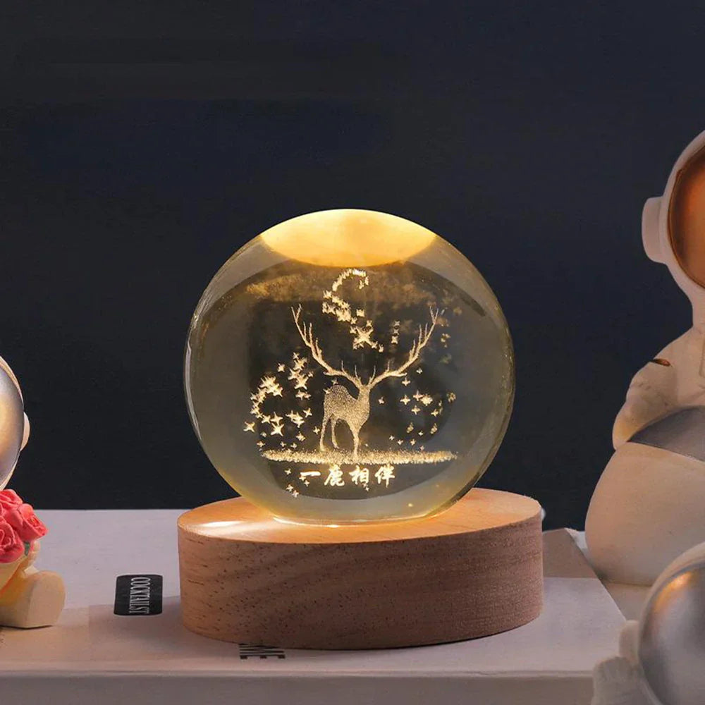 Brehn | LED-Nachtlicht mit 3D-Kristallkugel