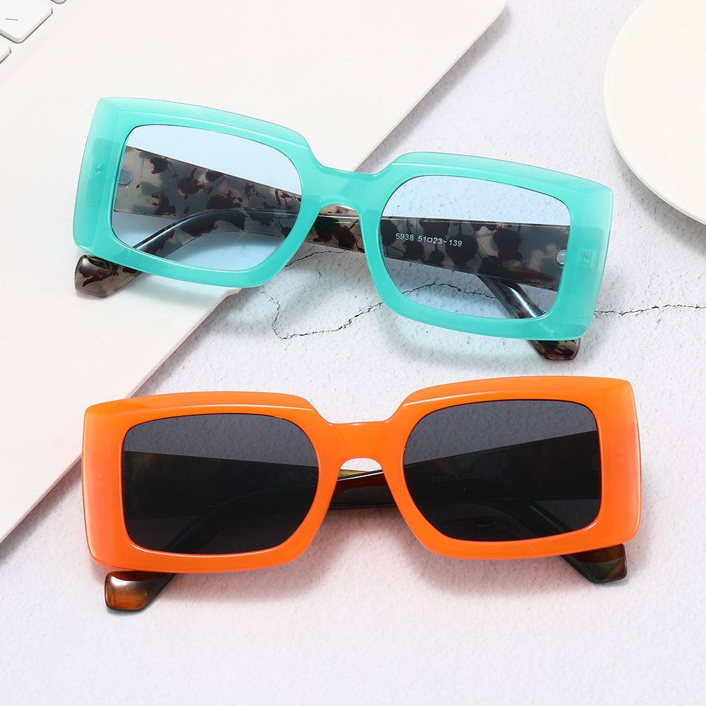 Damen modische quadratische Sonnenbrille mit transparentem Design Brehn