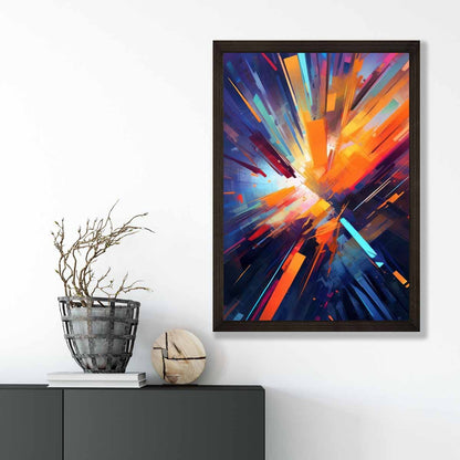 Kunstdruck „Bunte abstrakte Formen“ in Blau, Orange und Rot Nr. 1