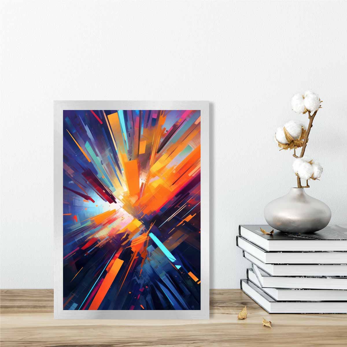 Kunstdruck „Bunte abstrakte Formen“ in Blau, Orange und Rot Nr. 1