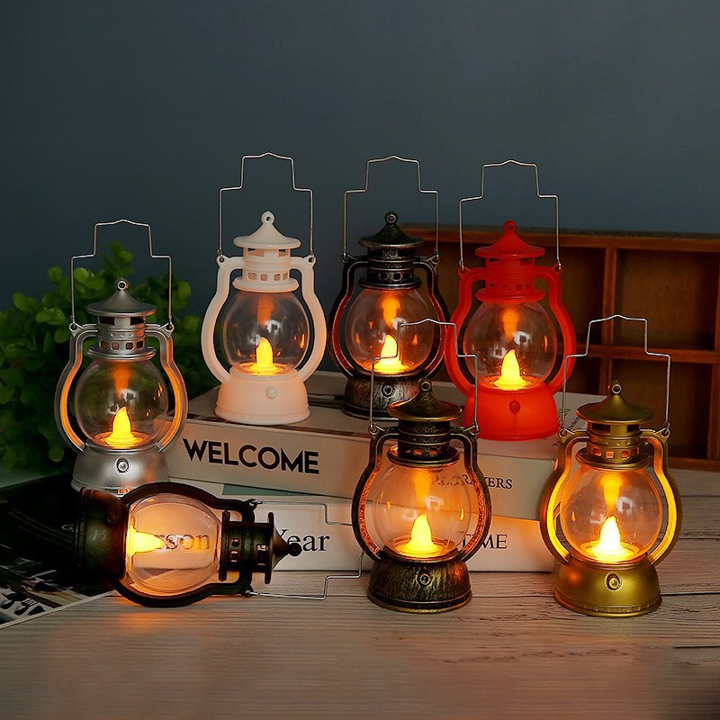 Vintage-Style LED Flameless Glaslaterne Kerzenlichter mit flackernder Flamme und tragbarem Griff Brehn