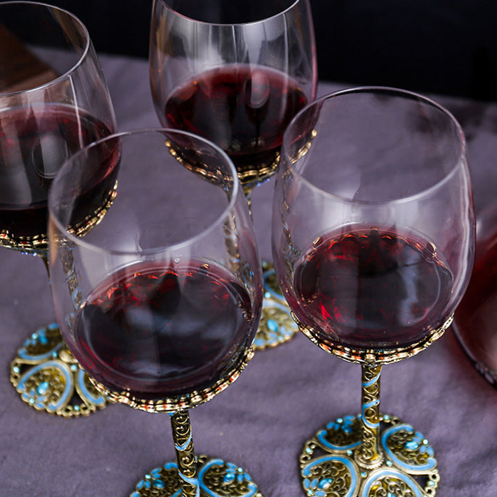 Türkise Wein Gläser mit Karaffe Koffer Set | Brehn