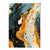 Abstraktes Gemälde, Fluid-Art-Druck, Blau, Orange und Beige Nr. 2