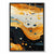 Abstraktes Gemälde, Fluid-Art-Druck, Blau, Orange und Beige Nr. 3