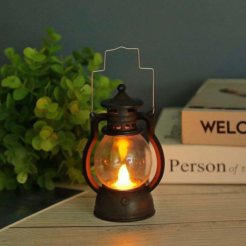 Vintage-Style LED Flameless Glaslaterne Kerzenlichter mit flackernder Flamme und tragbarem Griff Brehn