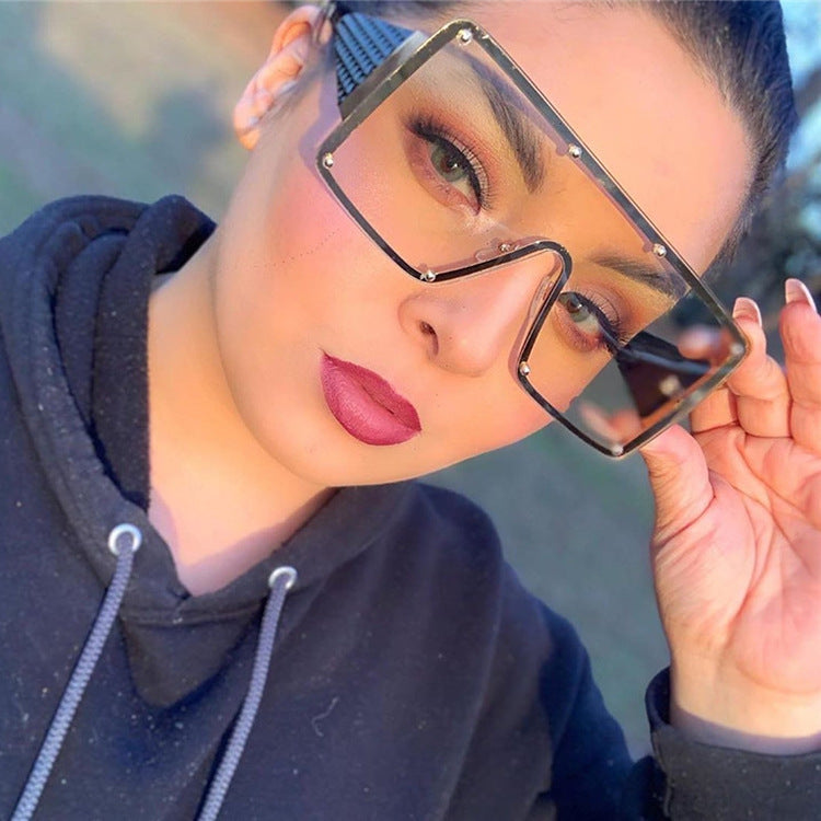 Damen geometrische Oversized-Sonnenbrille mit gradienten Gläsern Brehn