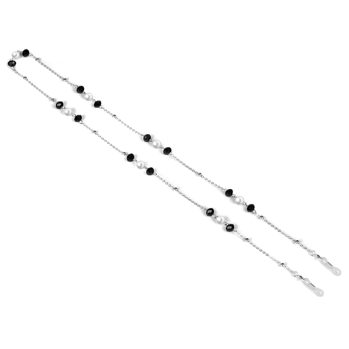 Elegante Perlen- und schwarze Schmuckbead-Brillen-Halskette Brehn