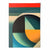 Abstrakter Kunstdruck mit farbenfrohen Formen, Blau, Rot, Orange, Nr. 3