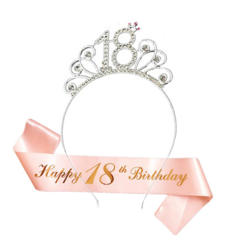 Damen Geburtstags-Tiara und Schärpe Set Brehn