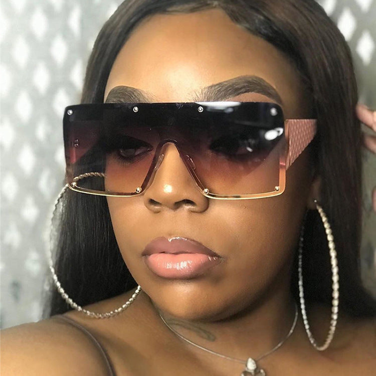 Damen geometrische Oversized-Sonnenbrille mit gradienten Gläsern Brehn