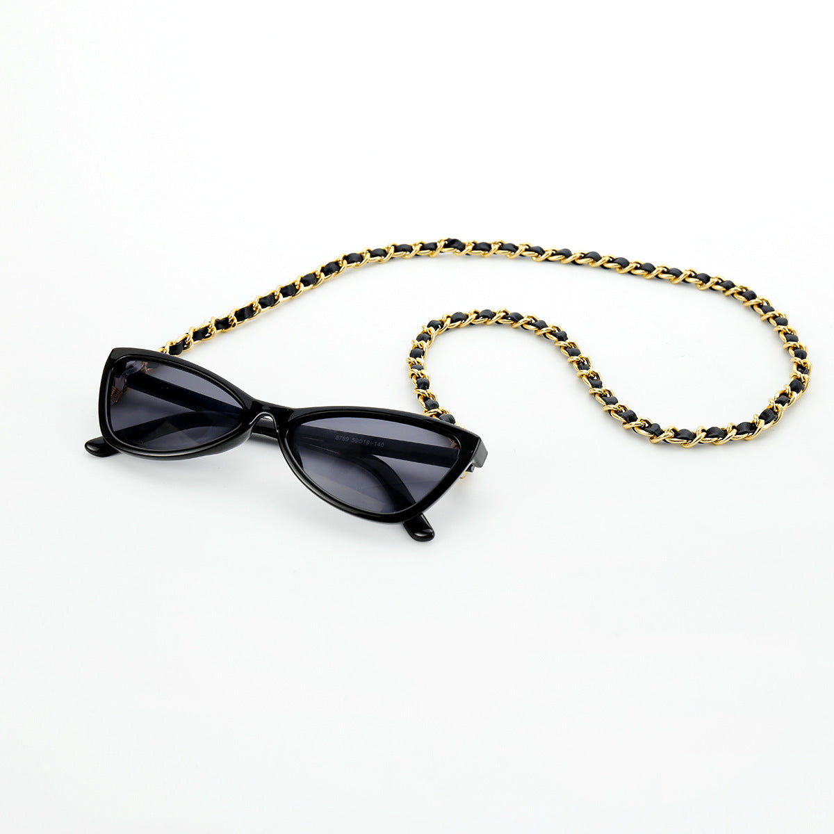 Modische Cat-Eye Sonnenbrille mit Kettenband Brehn