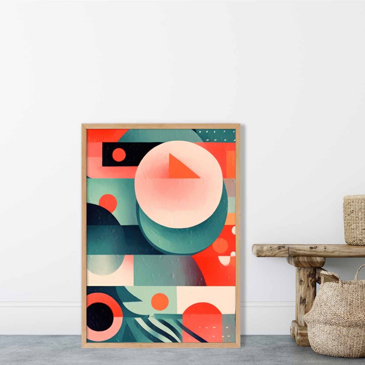Abstrakter Kunstdruck mit farbenfrohen Pastellformen Nr. 4