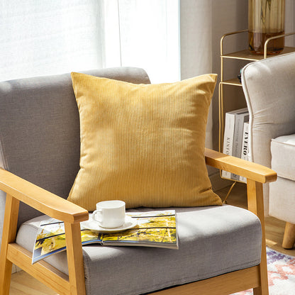 Cord-Zierkissenbezug mit feiner Rippenstruktur und verdecktem Reißverschluss Brehn