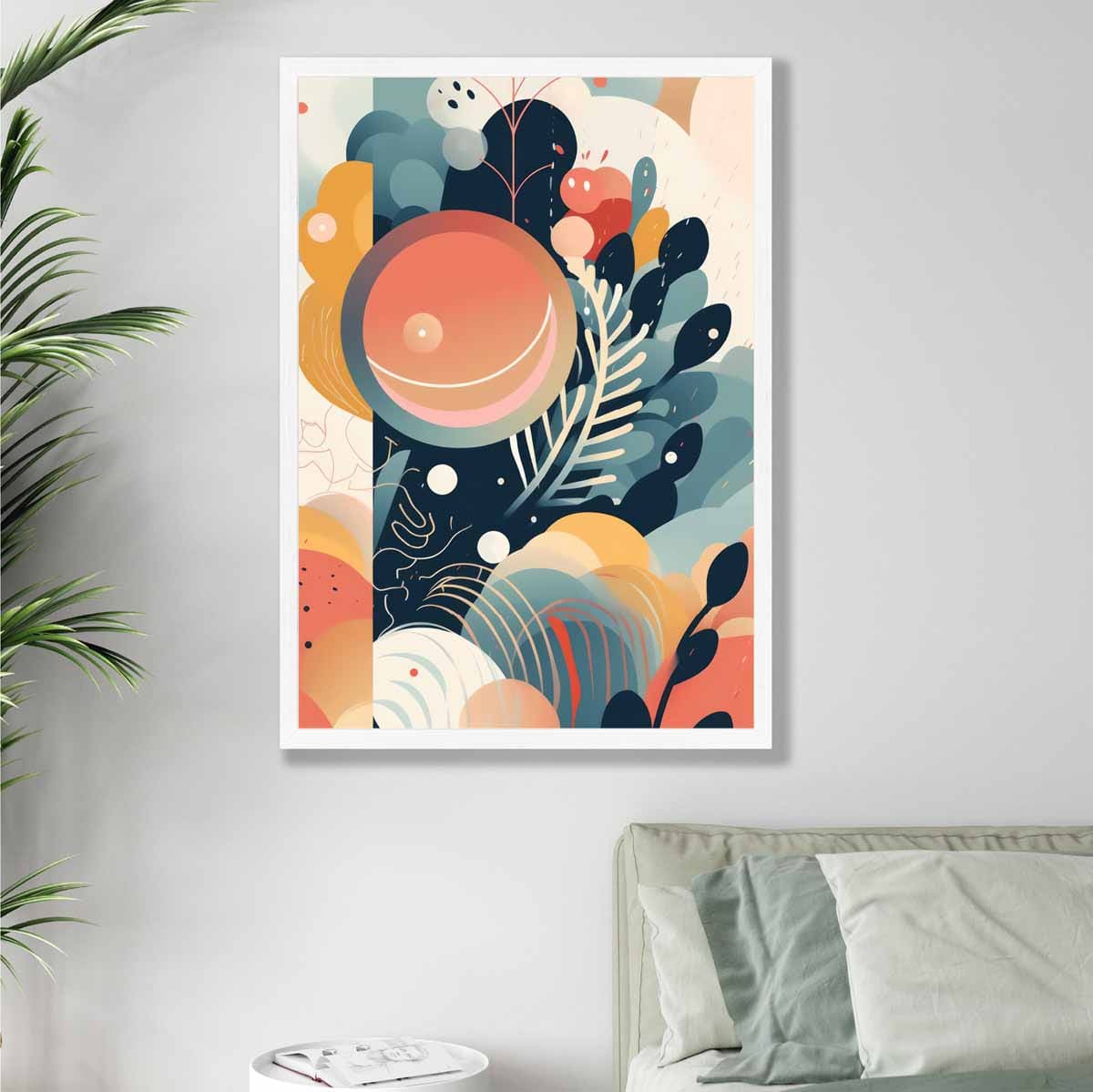 Abstrakter, farbenfroher Pastellblumen-Kunstdruck Nr. 1
