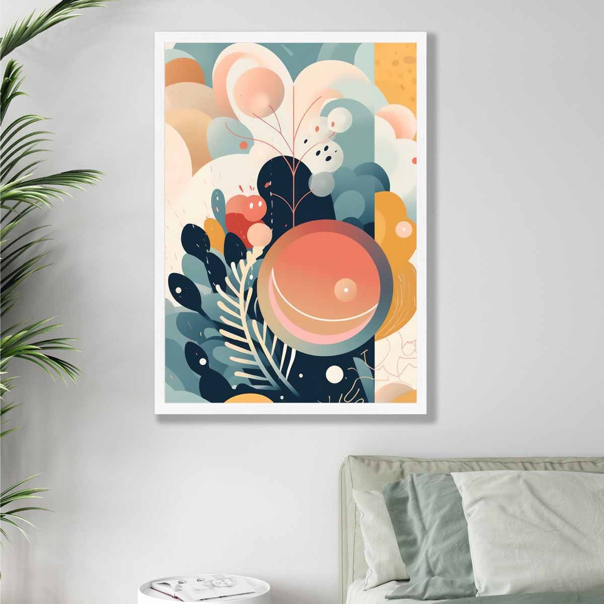 Abstrakter, farbenfroher Pastellblumen-Kunstdruck Nr. 2