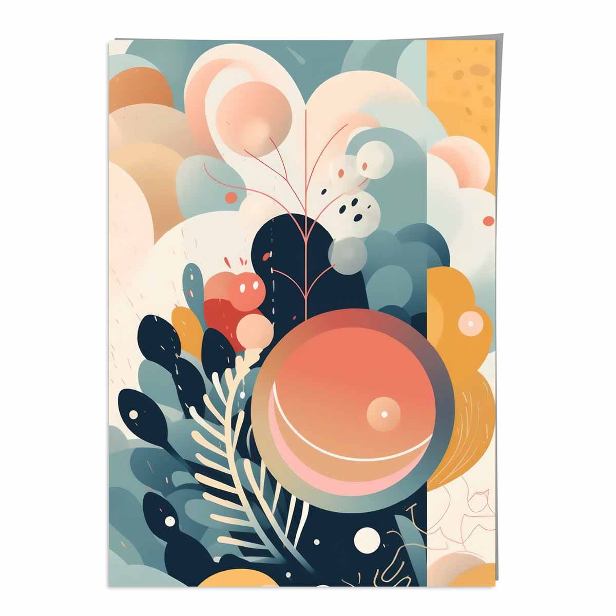 Abstrakter, farbenfroher Pastellblumen-Kunstdruck Nr. 2