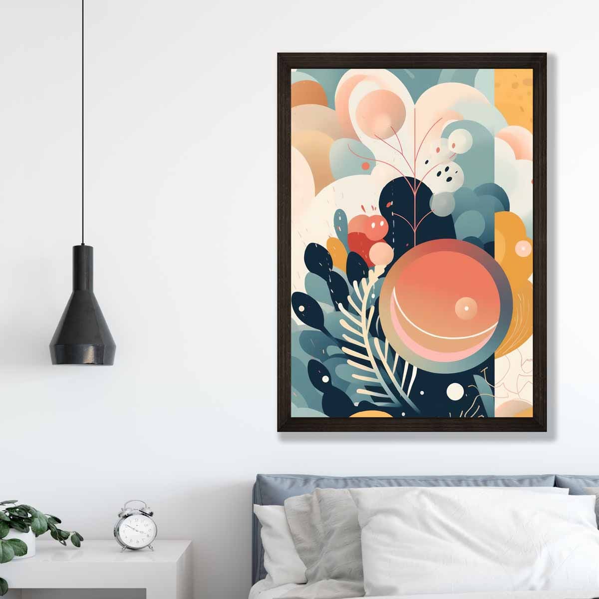 Abstrakter, farbenfroher Pastellblumen-Kunstdruck Nr. 2
