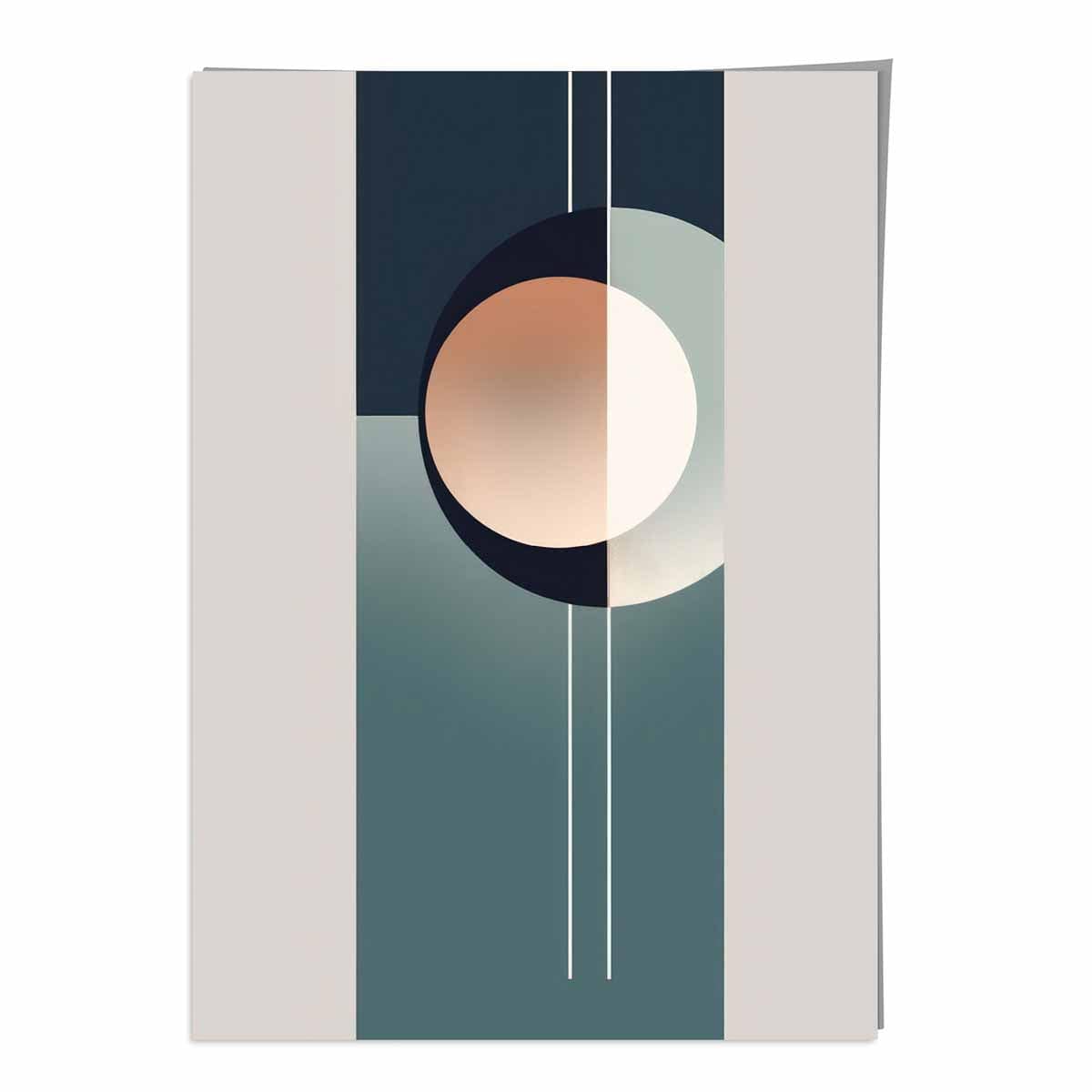 Abstrakte Formen Kunstdruck Marineblau Beige und Grau Nr. 2