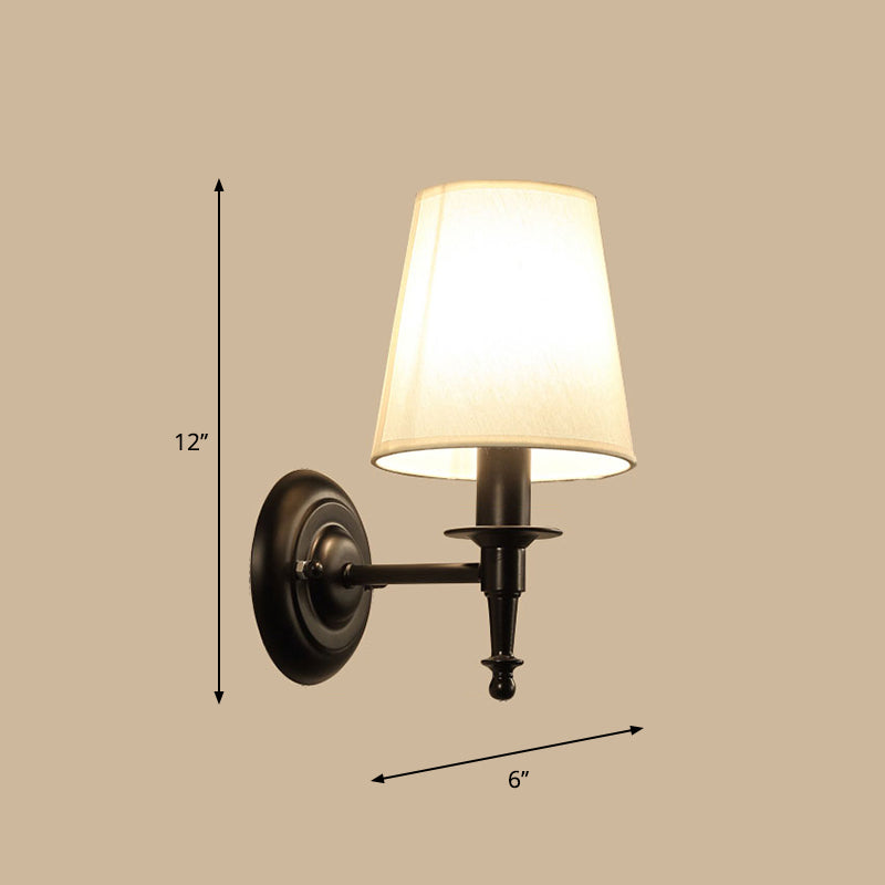 Einzelne Wandmontage Licht Minimalismus Konisch Trommel Stoff Wandbeleuchtung für Korridor | Brehn