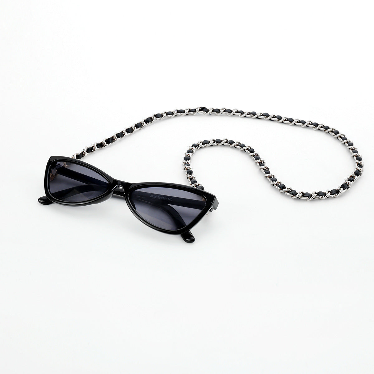 Modische Cat-Eye Sonnenbrille mit Kettenband Brehn